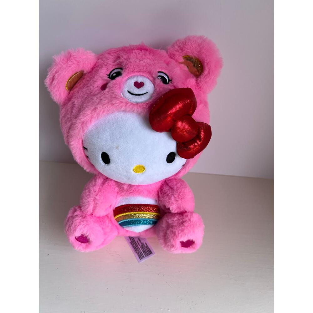 Hello Kitty in Cheer Bear costume - Sanrio x Care Bear 9" Plush use